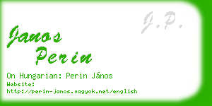 janos perin business card